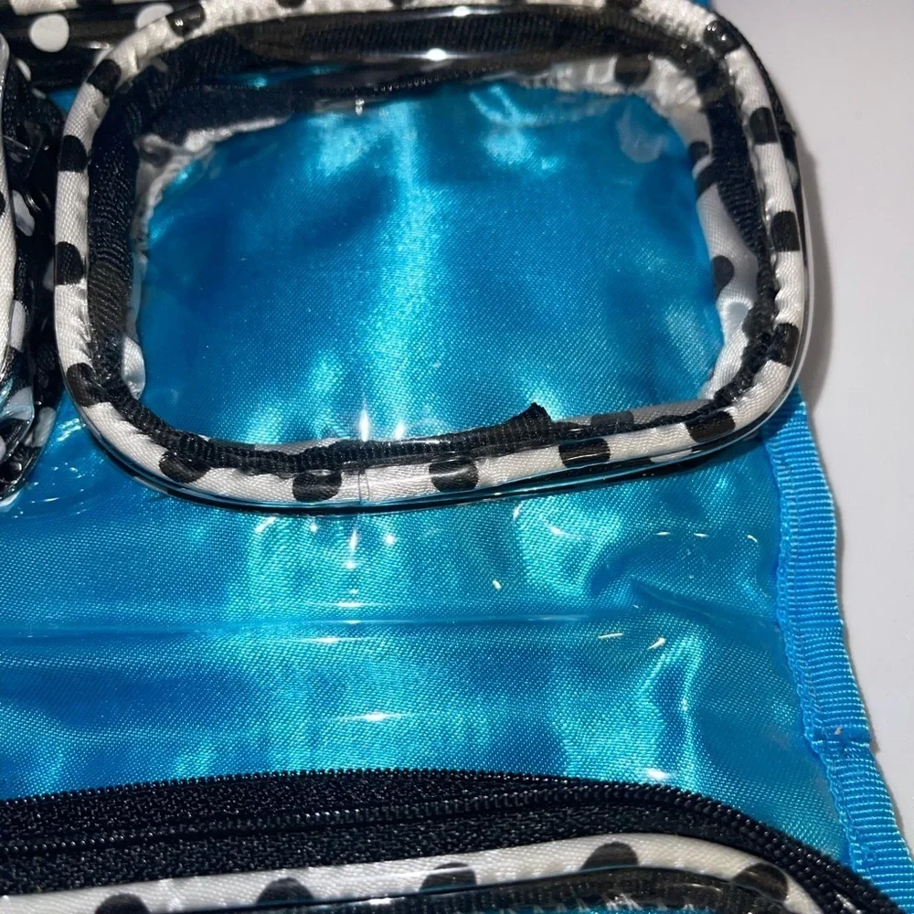 Dolly Mama Blue Satin & Sequin Makeup/Jewelry Case